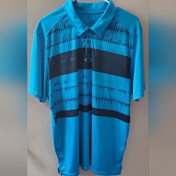 Men's XL Oakley Stretch Polo In Blue Hues. - Picture 4 of 6
